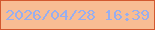 文字の大きさ：3、枠の色：d2582f、背景の色：f8bc93、文字の色：97aeef 無料ブログパーツのブログ時計