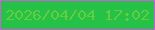 文字の大きさ：1、枠の色：d25cdf、背景の色：26c147、文字の色：62cc42 無料ブログパーツのブログ時計