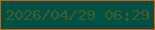 文字の大きさ：5、枠の色：d25d18、背景の色：025044、文字の色：3f5f2c 無料ブログパーツのブログ時計