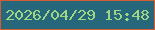文字の大きさ：4、枠の色：d25d33、背景の色：26677c、文字の色：9fd685 無料ブログパーツのブログ時計