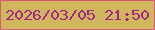 文字の大きさ：2、枠の色：d25d74、背景の色：d0b75d、文字の色：a42685 無料ブログパーツのブログ時計