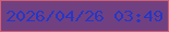 文字の大きさ：5、枠の色：d25f71、背景の色：714081、文字の色：2537c5 無料ブログパーツのブログ時計