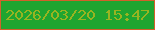文字の大きさ：2、枠の色：d2602b、背景の色：1fa530、文字の色：98b421 無料ブログパーツのブログ時計