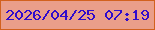文字の大きさ：1、枠の色：d2611e、背景の色：ea9e8a、文字の色：300bcc 無料ブログパーツのブログ時計