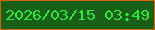 文字の大きさ：1、枠の色：d2640b、背景の色：195f17、文字の色：2cea3e 無料ブログパーツのブログ時計
