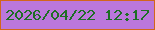 文字の大きさ：4、枠の色：d2661b、背景の色：bb77db、文字の色：1e6e25 無料ブログパーツのブログ時計