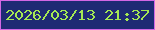 文字の大きさ：4、枠の色：d267e5、背景の色：1e2a74、文字の色：a5e953 無料ブログパーツのブログ時計