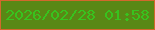 文字の大きさ：4、枠の色：d2682c、背景の色：598815、文字の色：38c31e 無料ブログパーツのブログ時計