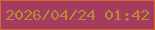 文字の大きさ：5、枠の色：d2692b、背景の色：a53b5e、文字の色：b78b35 無料ブログパーツのブログ時計