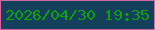 文字の大きさ：5、枠の色：d269a1、背景の色：14405c、文字の色：0ca20f 無料ブログパーツのブログ時計