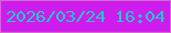 文字の大きさ：5、枠の色：d26acd、背景の色：ce1cec、文字の色：1dc9cf 無料ブログパーツのブログ時計