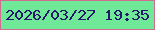 文字の大きさ：3、枠の色：d26b90、背景の色：6fe898、文字の色：24186a 無料ブログパーツのブログ時計