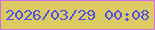 文字の大きさ：4、枠の色：d26ee1、背景の色：dccb63、文字の色：4f50e7 無料ブログパーツのブログ時計