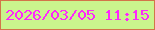 文字の大きさ：1、枠の色：d27549、背景の色：caf48d、文字の色：fe27fc 無料ブログパーツのブログ時計
