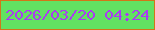 文字の大きさ：2、枠の色：d27618、背景の色：62e162、文字の色：aa3bf2 無料ブログパーツのブログ時計