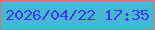 文字の大きさ：3、枠の色：d27774、背景の色：4ab6d6、文字の色：323dec 無料ブログパーツのブログ時計