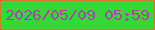 文字の大きさ：1、枠の色：d27831、背景の色：38d536、文字の色：aa47ad 無料ブログパーツのブログ時計