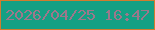 文字の大きさ：1、枠の色：d27c2e、背景の色：14a084、文字の色：9d778b 無料ブログパーツのブログ時計
