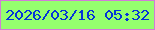 文字の大きさ：3、枠の色：d27cd7、背景の色：95ff6e、文字の色：0434d9 無料ブログパーツのブログ時計