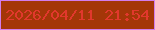 文字の大きさ：5、枠の色：d27dec、背景の色：a43608、文字の色：e1382d 無料ブログパーツのブログ時計