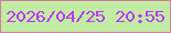 文字の大きさ：5、枠の色：d27f9a、背景の色：c2eba4、文字の色：bc36fc 無料ブログパーツのブログ時計