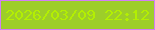 文字の大きさ：2、枠の色：d27ff5、背景の色：9dce29、文字の色：b3ef02 無料ブログパーツのブログ時計