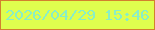 文字の大きさ：3、枠の色：d2812e、背景の色：dffe4e、文字の色：89eec6 無料ブログパーツのブログ時計