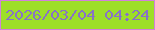 文字の大きさ：4、枠の色：d281db、背景の色：9ddf28、文字の色：8873c6 無料ブログパーツのブログ時計