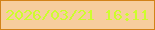 文字の大きさ：2、枠の色：d28219、背景の色：f7cd9d、文字の色：cdfd2d 無料ブログパーツのブログ時計