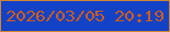 文字の大きさ：5、枠の色：d28532、背景の色：1242c5、文字の色：ce5c1b 無料ブログパーツのブログ時計