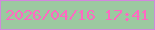 文字の大きさ：5、枠の色：d288dd、背景の色：9cc9a0、文字の色：fe69c1 無料ブログパーツのブログ時計