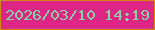 文字の大きさ：1、枠の色：d28b12、背景の色：dd2686、文字の色：8ad39e 無料ブログパーツのブログ時計