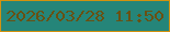 文字の大きさ：3、枠の色：d2920f、背景の色：258579、文字の色：695012 無料ブログパーツのブログ時計