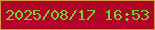 文字の大きさ：5、枠の色：d29447、背景の色：b20428、文字の色：71d333 無料ブログパーツのブログ時計