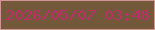 文字の大きさ：4、枠の色：d29596、背景の色：73583a、文字の色：be2f69 無料ブログパーツのブログ時計