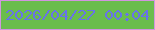 文字の大きさ：3、枠の色：d295e0、背景の色：6abd4d、文字の色：6872eb 無料ブログパーツのブログ時計