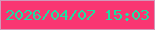 文字の大きさ：5、枠の色：d298b9、背景の色：f93672、文字の色：1de0a1 無料ブログパーツのブログ時計