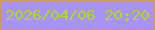 文字の大きさ：4、枠の色：d29a4d、背景の色：a693f4、文字の色：b3da15 無料ブログパーツのブログ時計