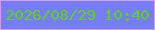 文字の大きさ：1、枠の色：d29cef、背景の色：767dfa、文字の色：62d01a 無料ブログパーツのブログ時計