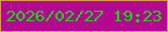 文字の大きさ：4、枠の色：d29e43、背景の色：b40891、文字の色：0ede09 無料ブログパーツのブログ時計