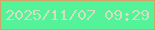 文字の大きさ：5、枠の色：d2a468、背景の色：54f39a、文字の色：d3e0be 無料ブログパーツのブログ時計
