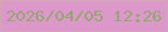 文字の大きさ：2、枠の色：d2a5b8、背景の色：db98c8、文字の色：94a571 無料ブログパーツのブログ時計