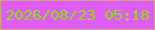 文字の大きさ：3、枠の色：d2a674、背景の色：df5cf8、文字の色：8de105 無料ブログパーツのブログ時計