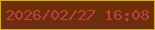 文字の大きさ：1、枠の色：d2a935、背景の色：6c2f09、文字の色：be4140 無料ブログパーツのブログ時計