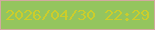 文字の大きさ：5、枠の色：d2a9a0、背景の色：94c55e、文字の色：cccd2b 無料ブログパーツのブログ時計