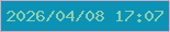 文字の大きさ：4、枠の色：d2aac0、背景の色：0a93b5、文字の色：92ceae 無料ブログパーツのブログ時計