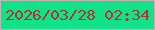 文字の大きさ：3、枠の色：d2acb7、背景の色：0ee487、文字の色：b42f36 無料ブログパーツのブログ時計