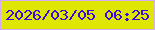 文字の大きさ：5、枠の色：d2acfa、背景の色：dfe601、文字の色：3c08e1 無料ブログパーツのブログ時計