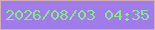 文字の大きさ：1、枠の色：d2adb2、背景の色：a07beb、文字の色：89e884 無料ブログパーツのブログ時計