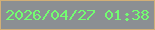 文字の大きさ：5、枠の色：d2af77、背景の色：8b8f93、文字の色：73fd71 無料ブログパーツのブログ時計